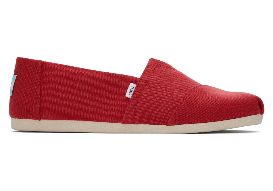 Alpargata Recycled Toms βαμβακερό καμβά κόκκινο