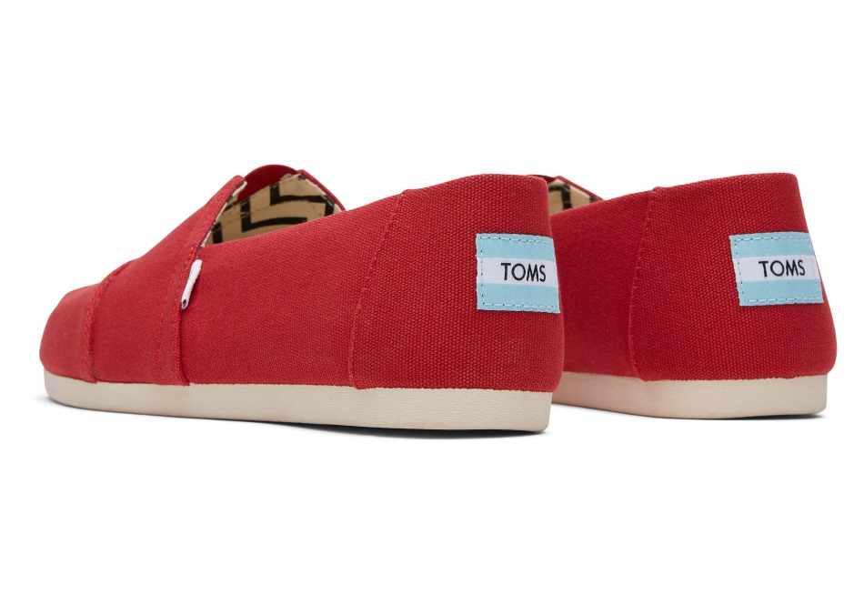 Alpargata Recycled Toms βαμβακερό καμβά κόκκινο