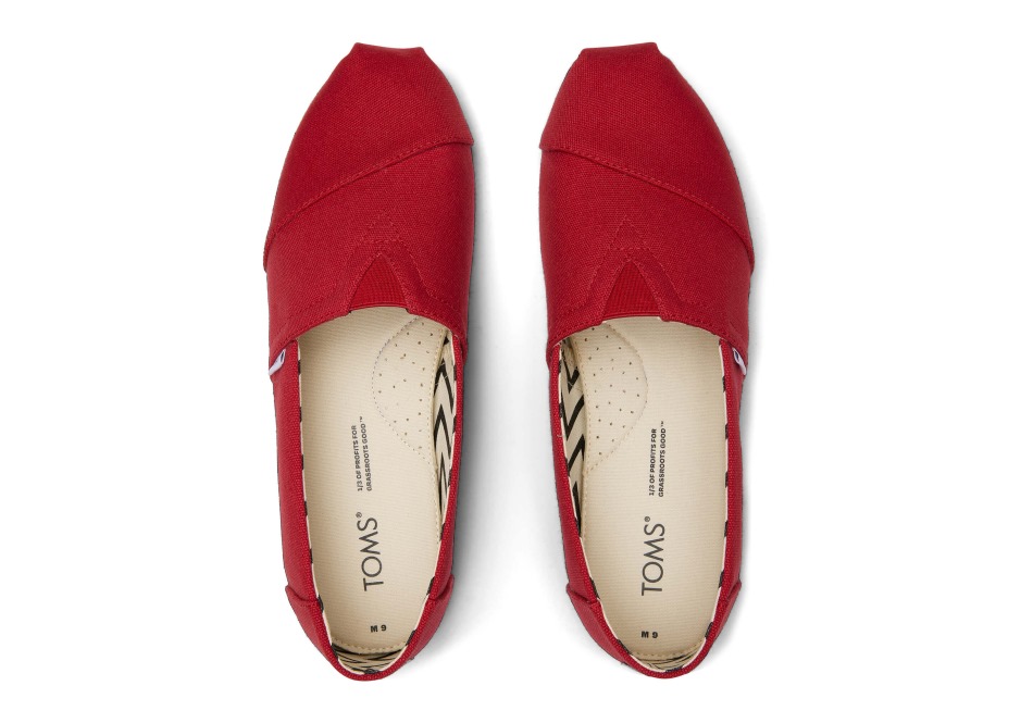 Alpargata Recycled Toms βαμβακερό καμβά κόκκινο