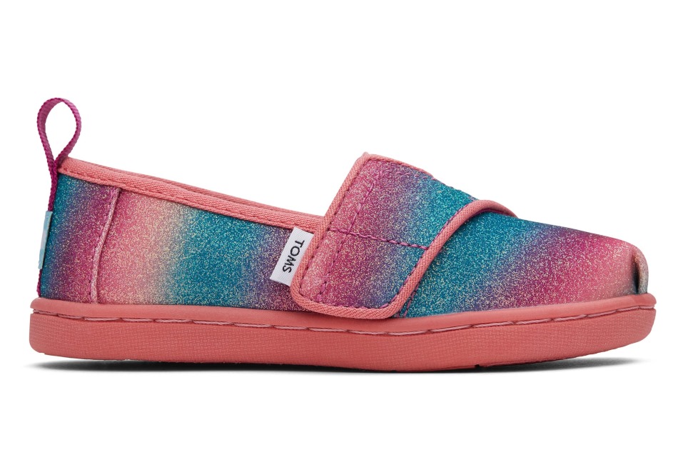 Toms μικροσκοπικά Alpargata ντεγκραντέ γκλίτερ ροζ ντεγκραντέ