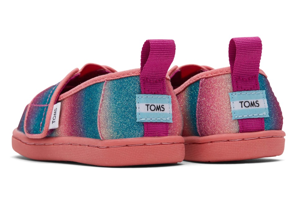 Toms μικροσκοπικά Alpargata ντεγκραντέ γκλίτερ ροζ ντεγκραντέ