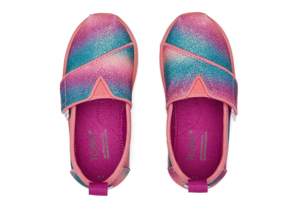 Toms μικροσκοπικά Alpargata ντεγκραντέ γκλίτερ ροζ ντεγκραντέ