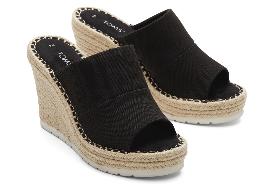 Toms Monica Mule Wedge τακούνι μαύρο