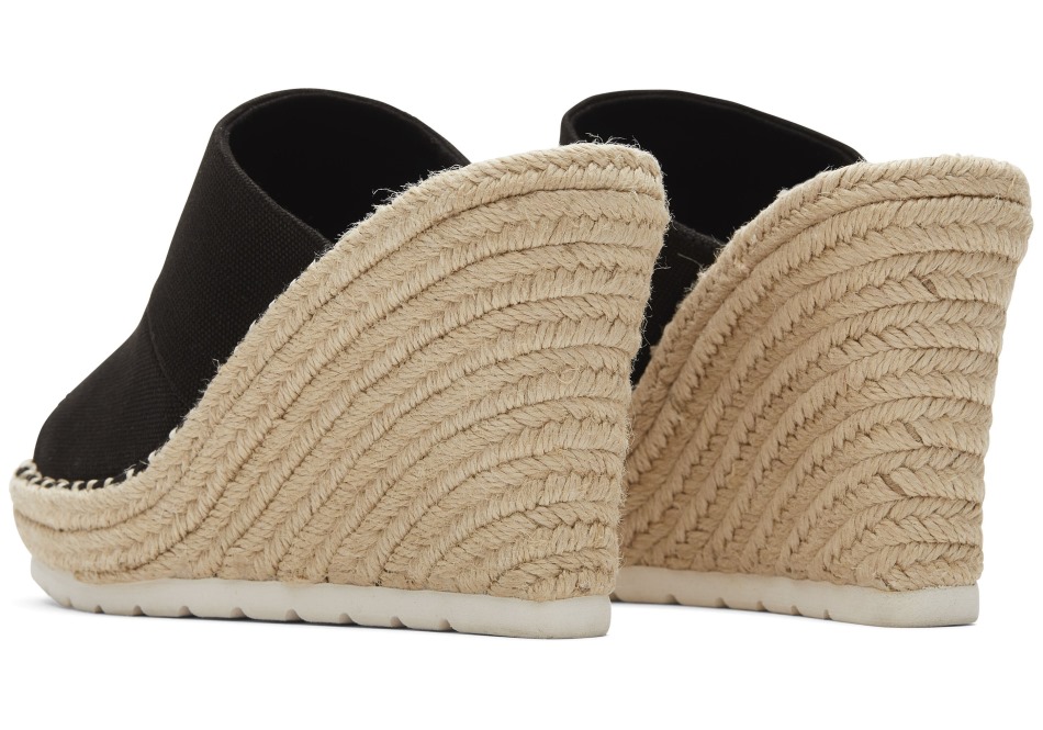 Toms Monica Mule Wedge τακούνι μαύρο