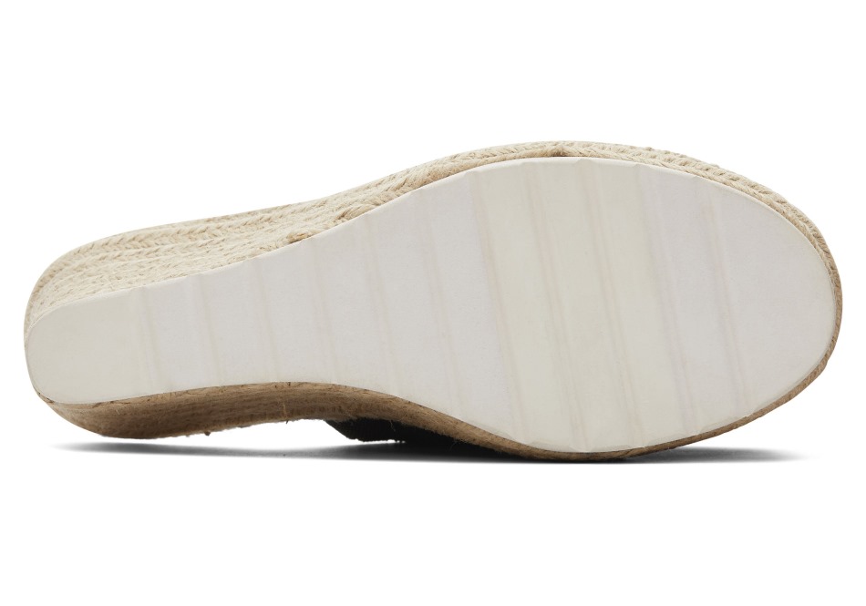 Toms Monica Mule Wedge τακούνι μαύρο