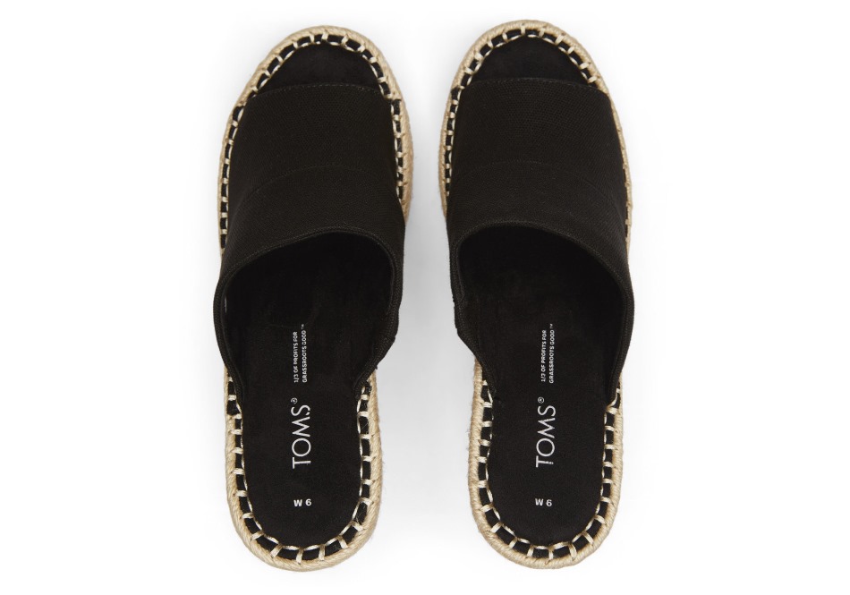 Toms Monica Mule Wedge τακούνι μαύρο