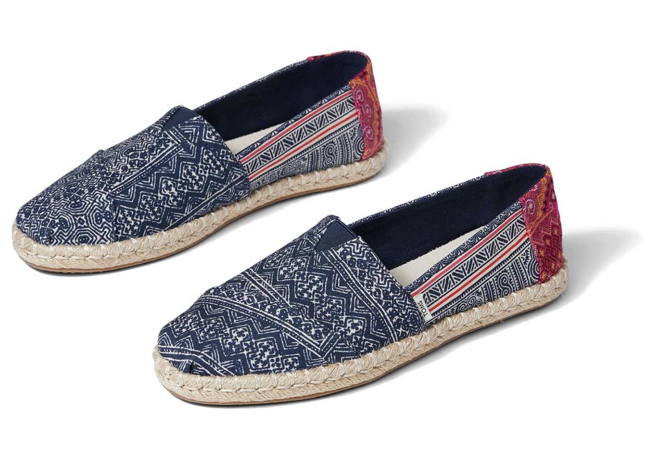 Toms Hmong Indigo λουλουδάτο σχοινί εσπαντρίγια Indigo