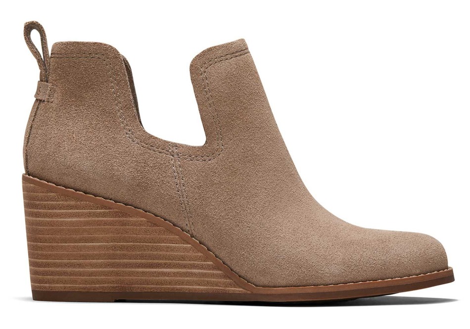 Toms Kallie Wedge Bootie Taupe