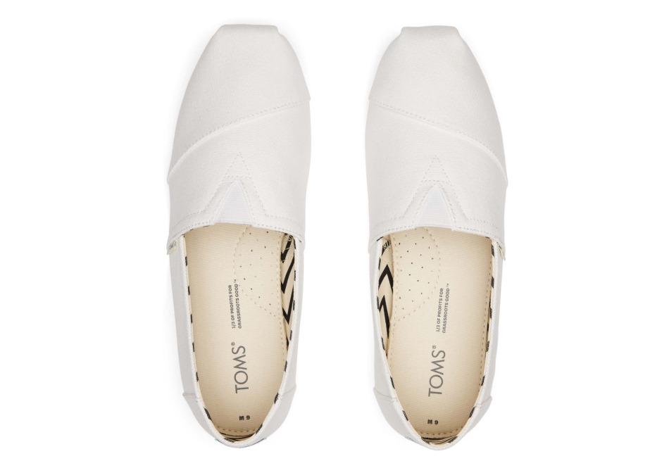 Alpargata ανακυκλωμένο βαμβακερό καμβά Toms λευκό