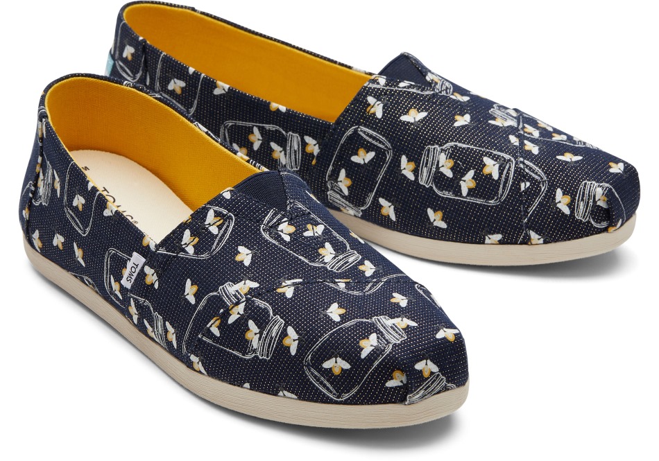 Toms Alpargata πυγολαμπίδες Navy Glitz