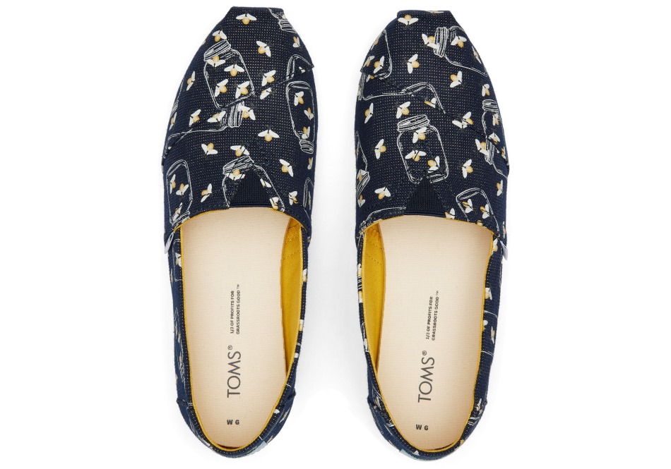 Toms Alpargata πυγολαμπίδες Navy Glitz