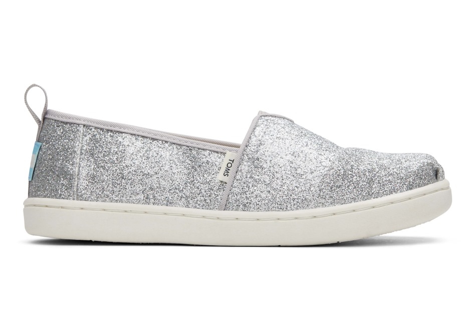 Toms νεανική Alpargata Glimmer ασημί