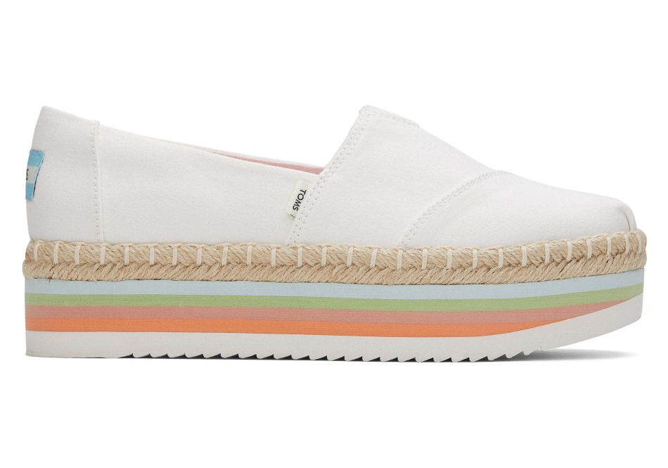 Toms Alpargata ψηλή πλατφόρμα λευκό