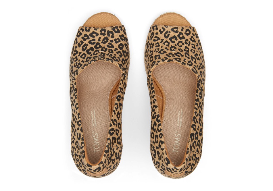Toms Michelle Wedge τακούνι μίνι λεοπάρ