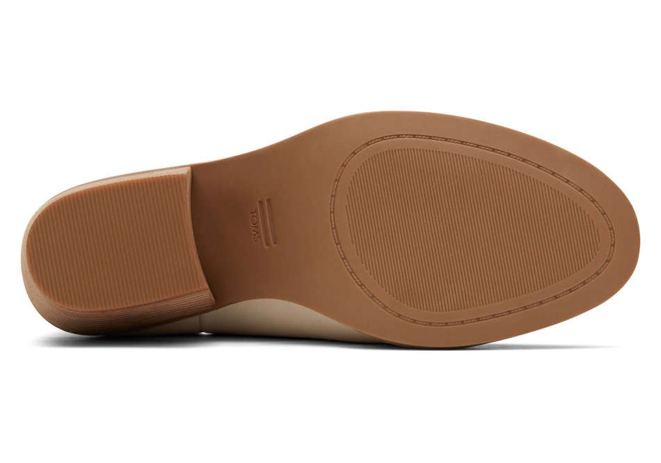 μπεζ δερμάτινο μποτάκι μπεζ Everly Cutout