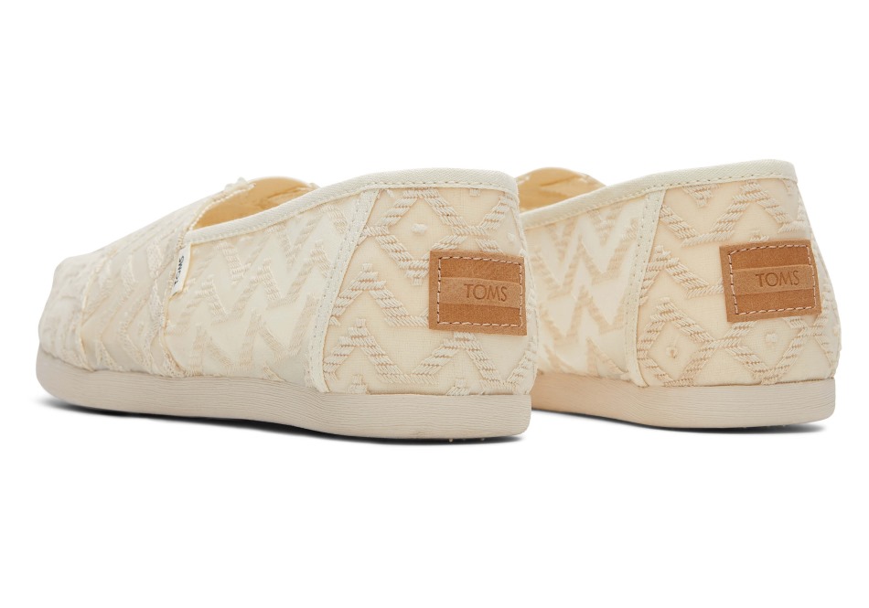 Toms Alpargata Chevron δαντέλα φυσικό Chevron
