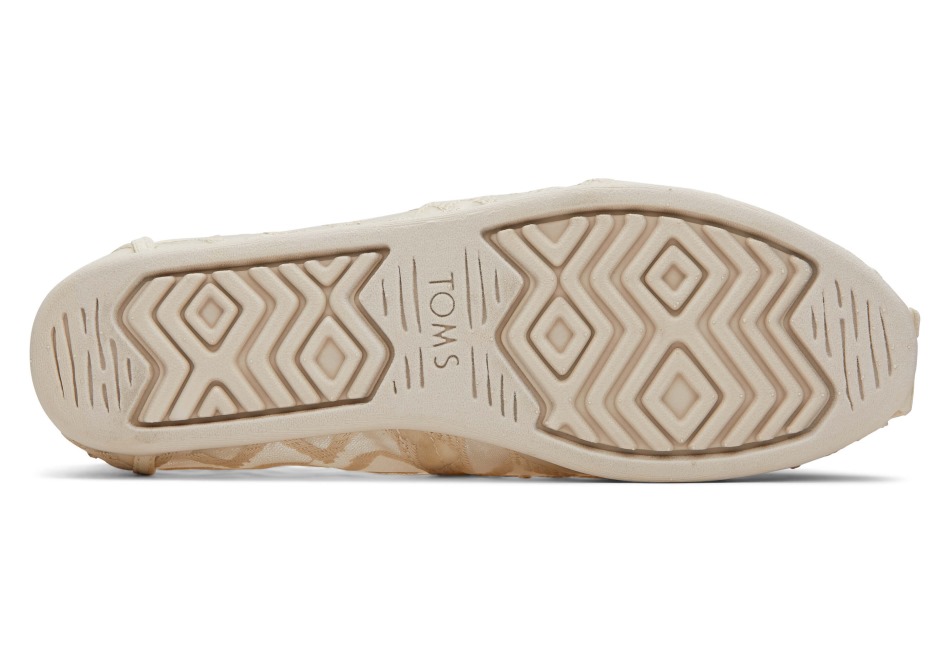 Toms Alpargata Chevron δαντέλα φυσικό Chevron