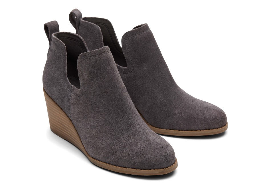 Toms Kallie Wedge Bootie πεζοδρόμιο γκρι