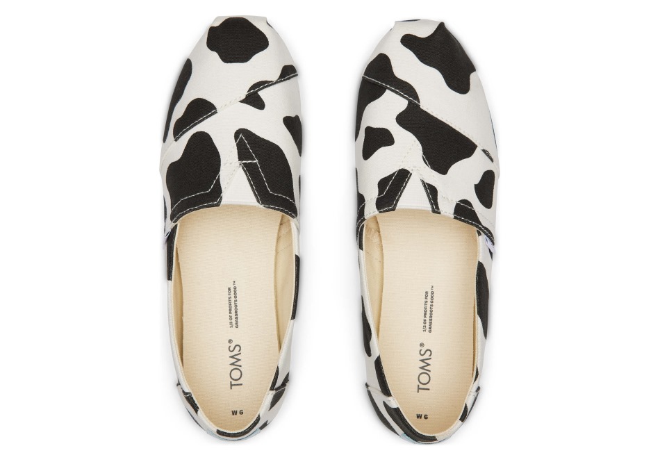 Toms Alpargata Cow Cow Print μαύρο