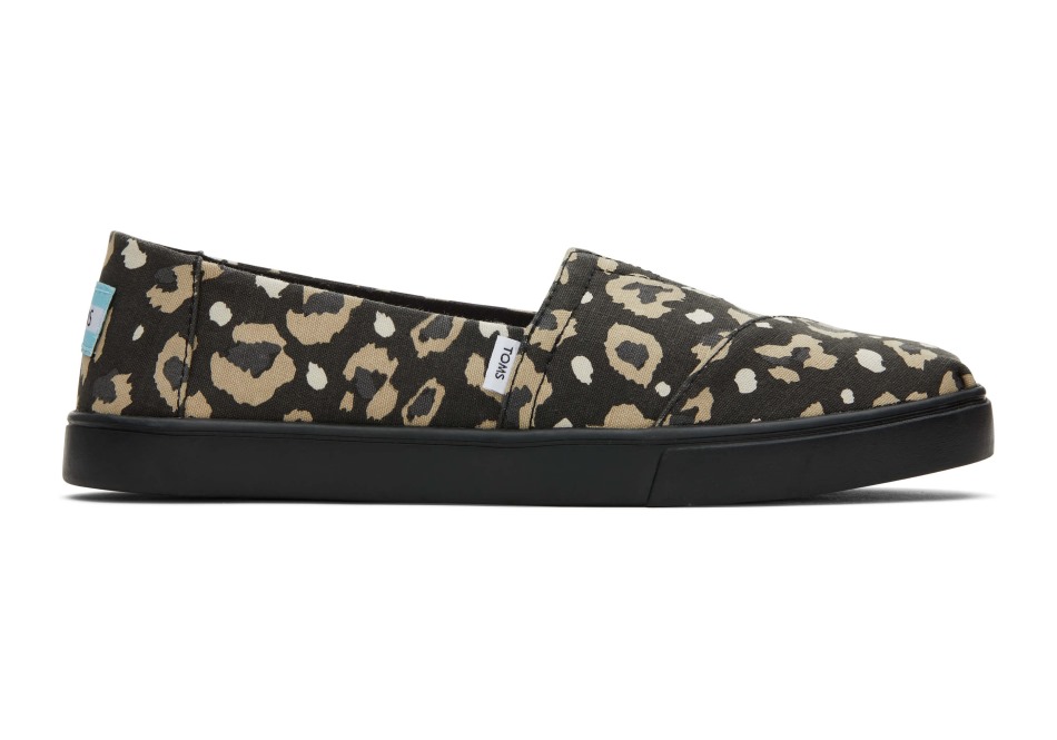 Toms Alpargata Cupsole Slip σε μαύρη λεοπάρδαλη