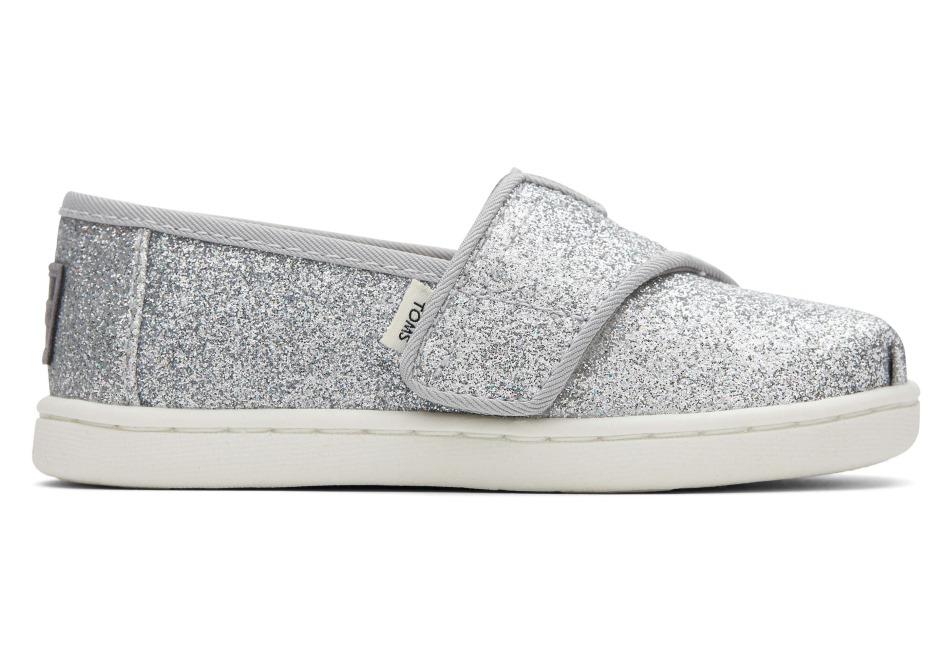 Toms Glitter Alpargata ασημί ιριδίζον