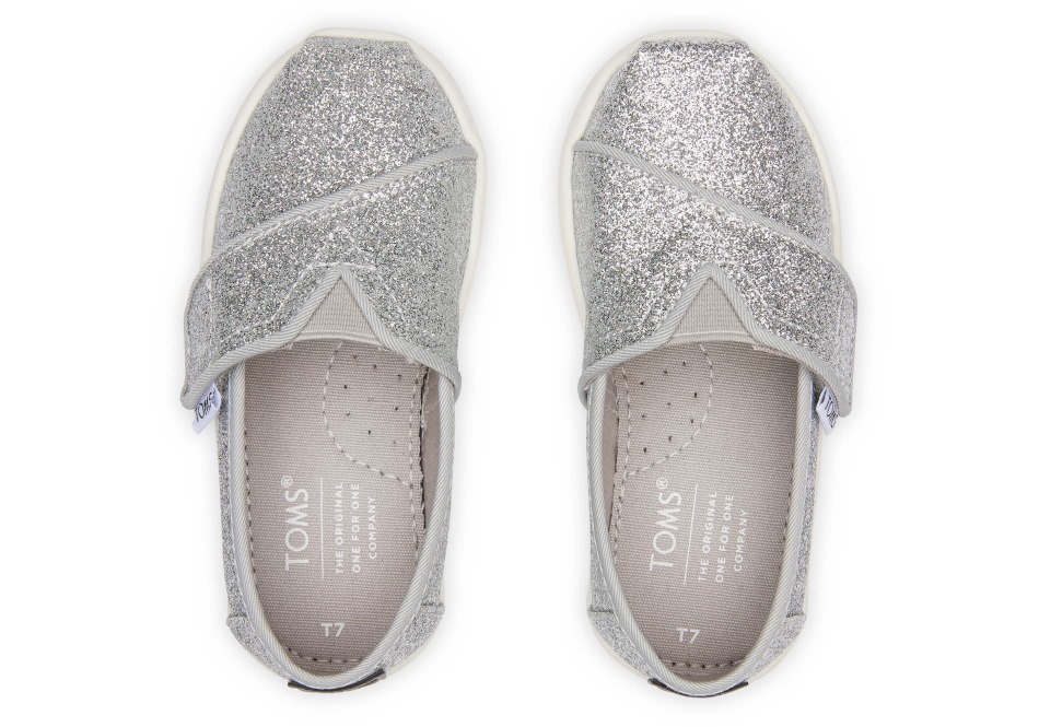 Toms Glitter Alpargata ασημί ιριδίζον